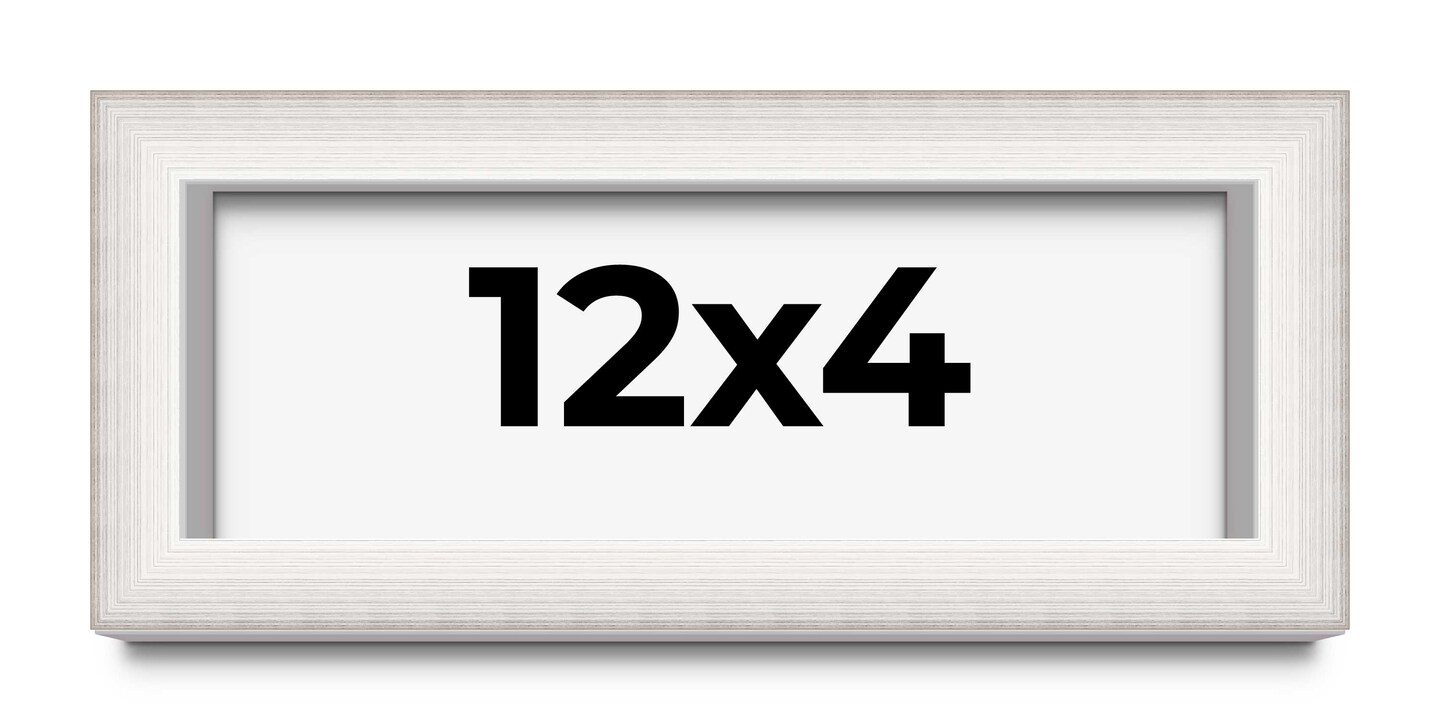 Panoramic Shadow Box 1.5" Depth Silver Picture Frame - UV Acrylic, Backing, Hanging Hardware