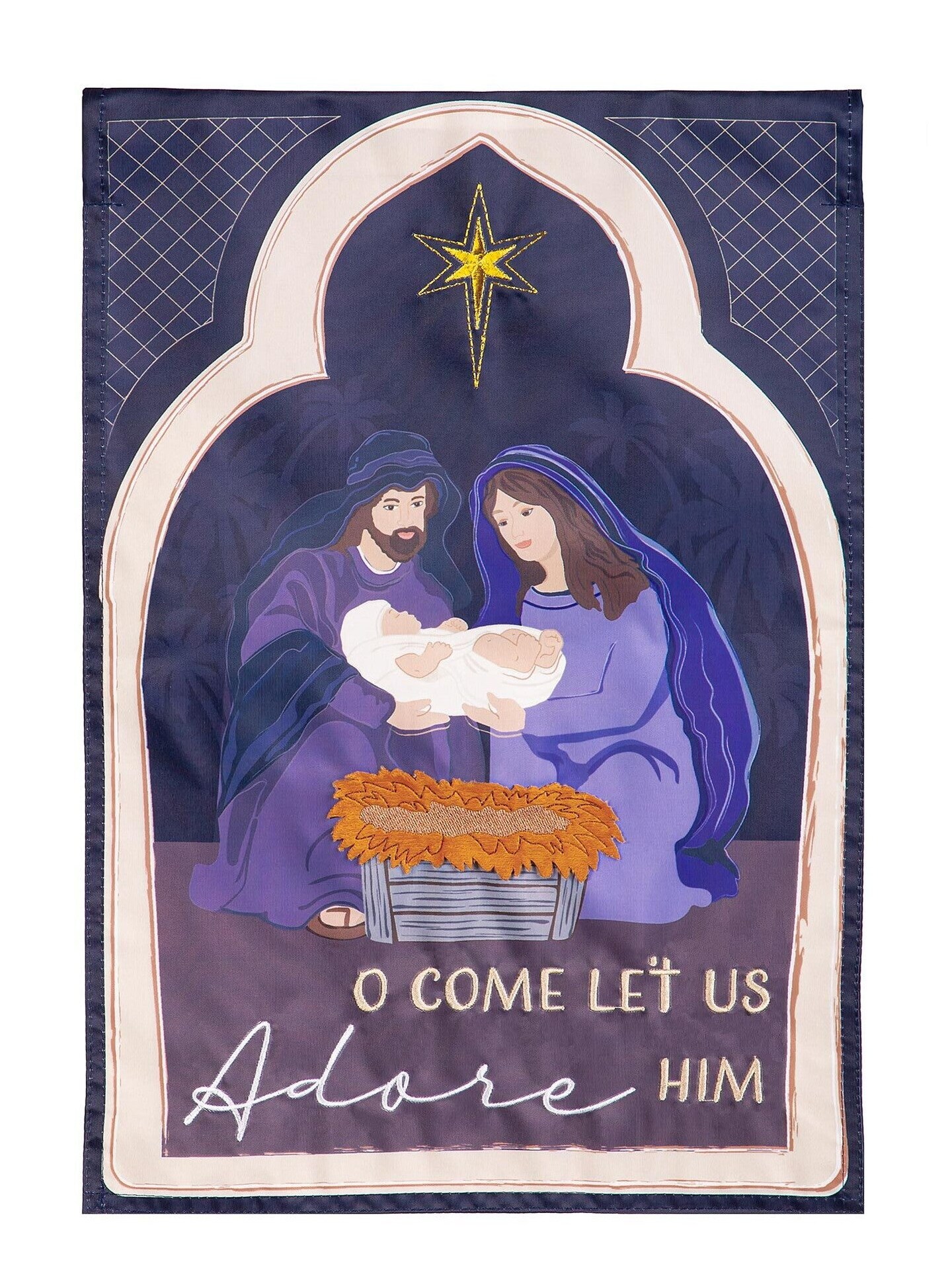 Come Let Us Adore Him Christmas Garden Flag 2 Sided