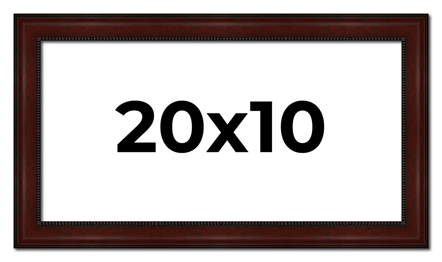 Panoramic Distressed Brown Picture Frame - UV Acrylic, Foam Board Backing, Hanging Hardware