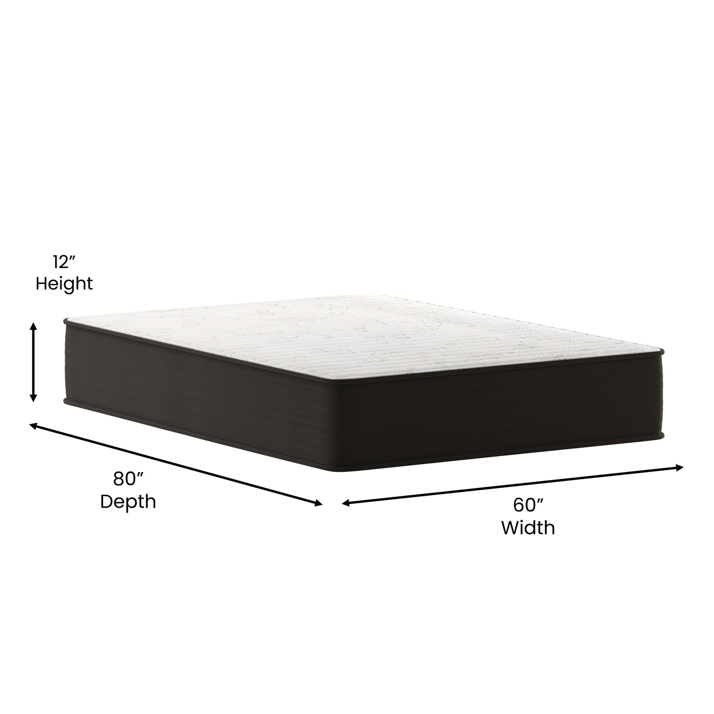Emma and Oliver Drift 12 Inch Hybrid Mattress, High Density Foam and Pocket Spring Mattress in a Box, CertiPur-US Certified Foam