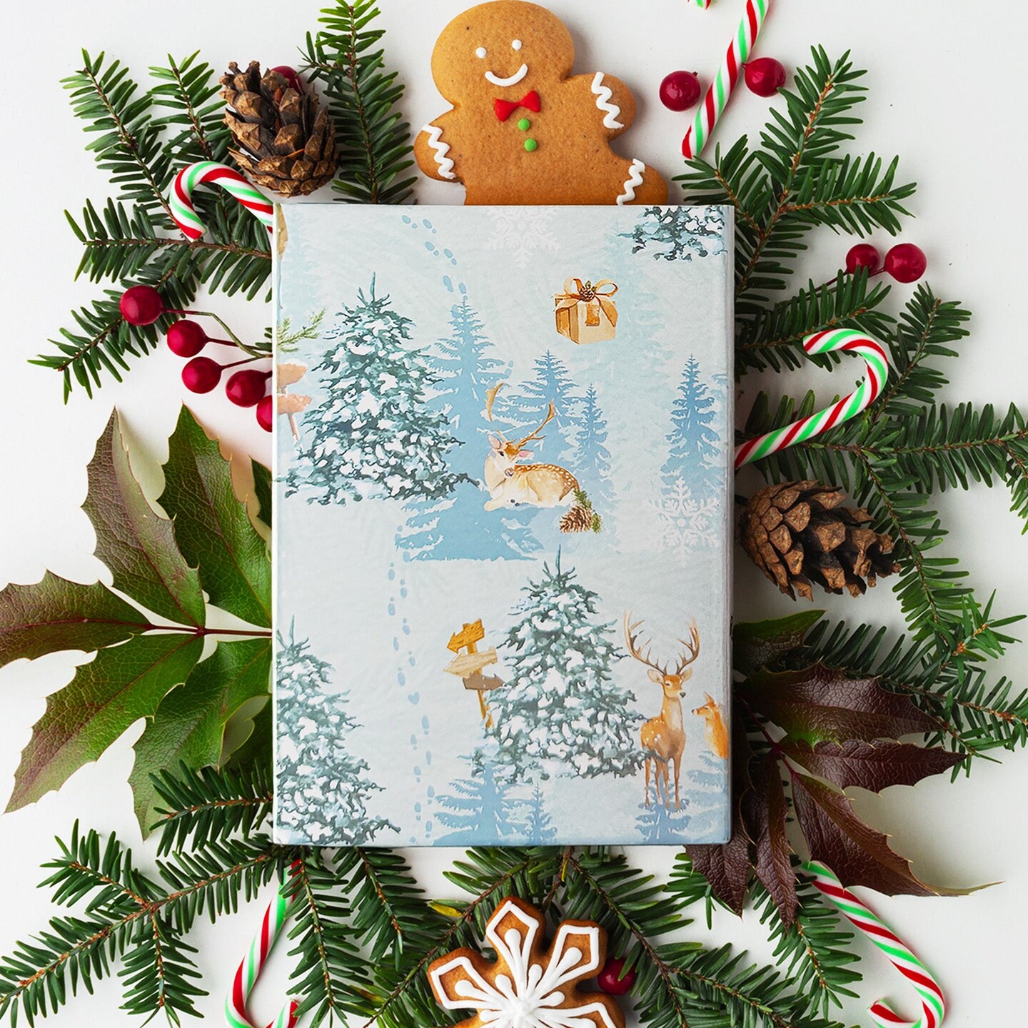 Wrapables Christmas Holiday Gift Wrap Paper Sheets Folded Flat 20L x 27W inches (12 Sheets), Slate Gray