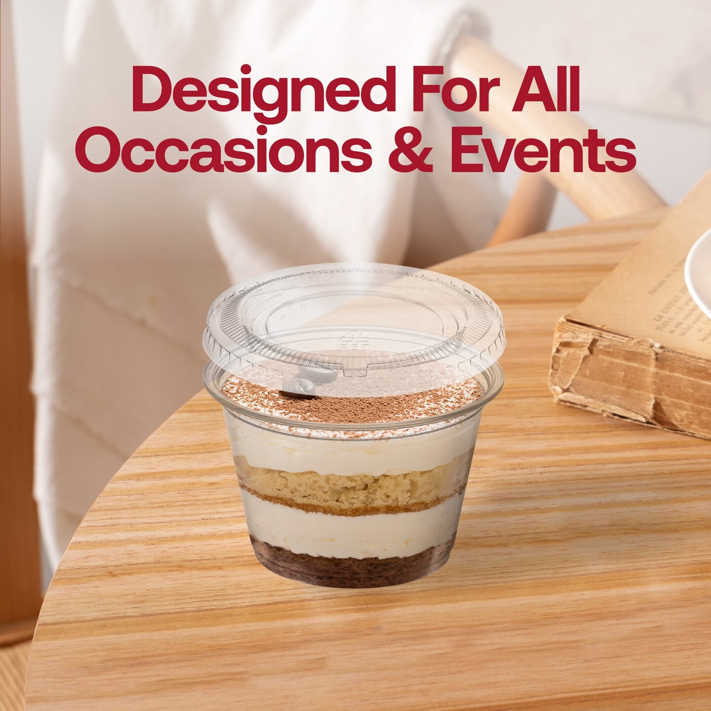 Lid For Clear Plastic Portion / Souffle cup - 4oz (2500 Lids)