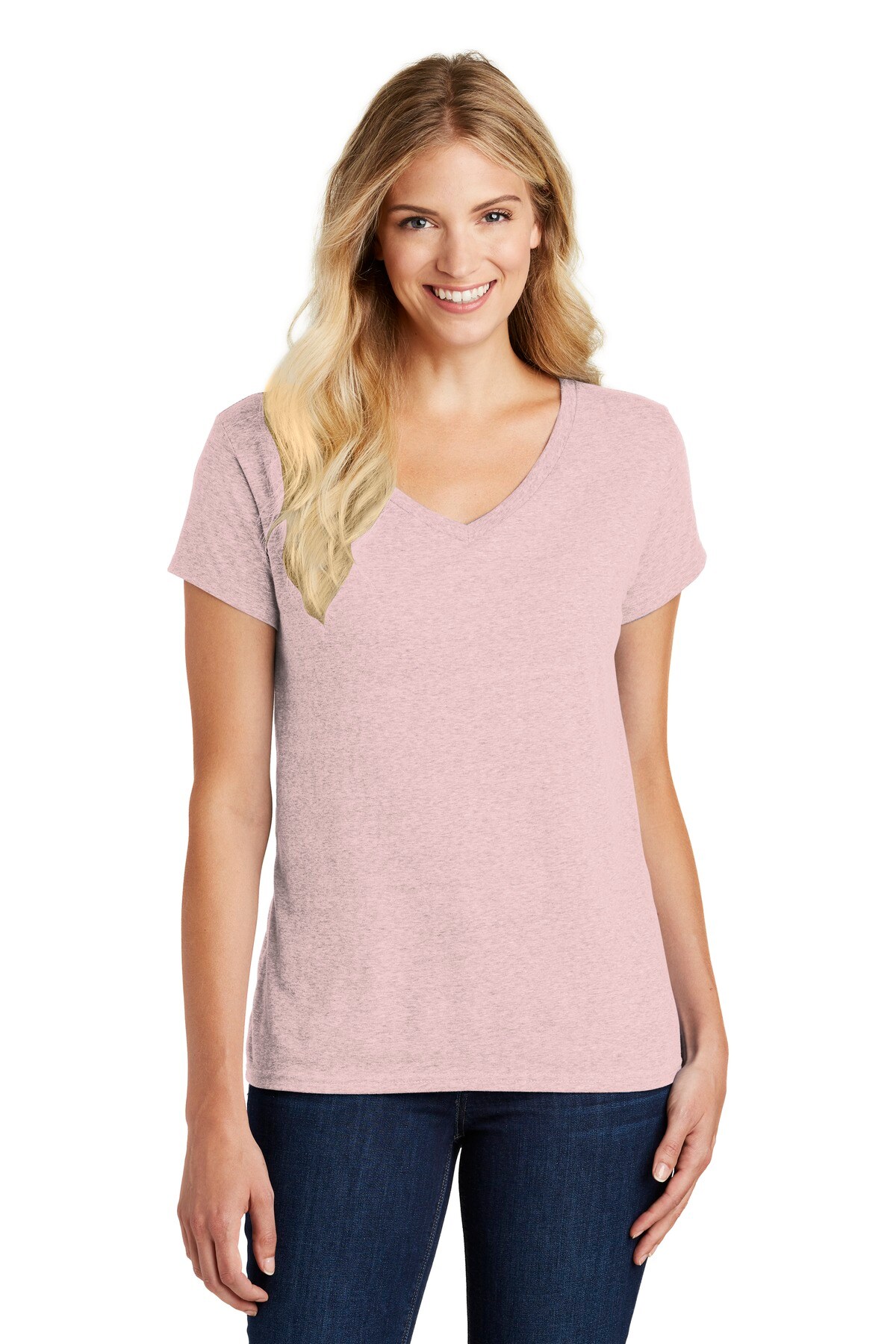 District® Women’s Perfect Blend Short Sleeve CVC V-Neck Tee | Michaels