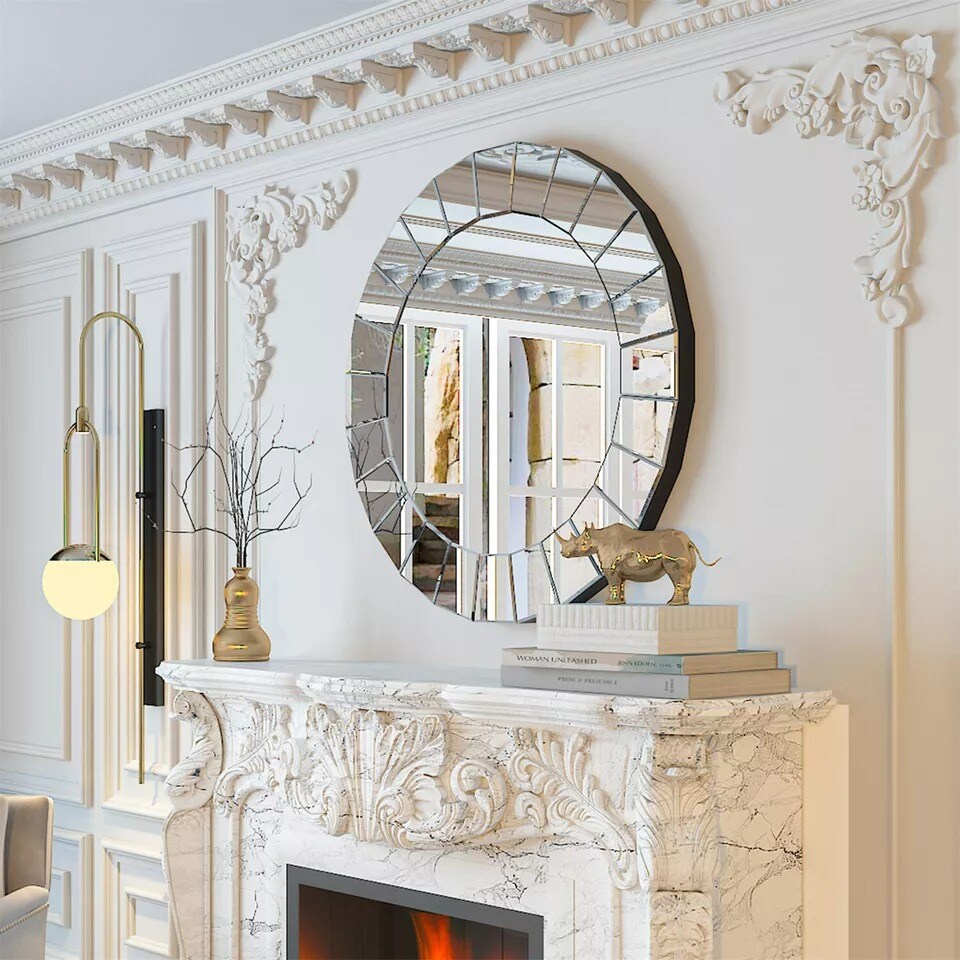 XXL Large Round Art Decor Wall Mirror Entry Living Room Venetian Ornate Mirror