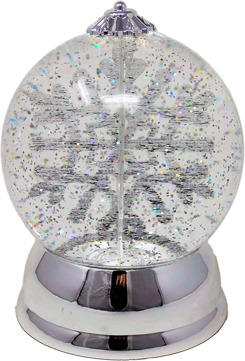 Christmas Decor Lighted Snow Globe with Spinning Snowflake, Battery Operated (not Included) - 6.5&#x22; H x 4.5&#x22; W x 4.5&#x22; D