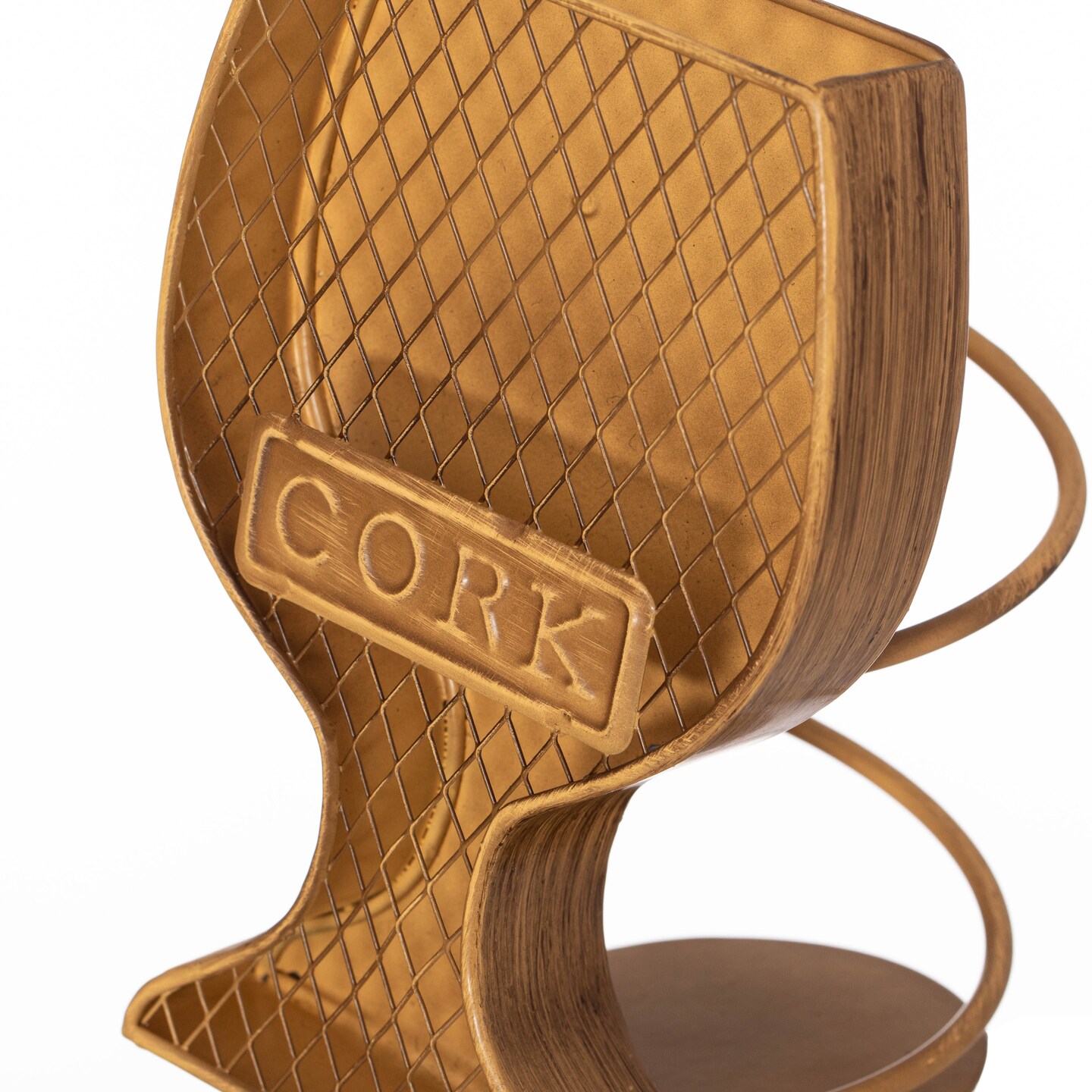 Vintiquewise Decorative Metal Goblet Shape Wine Bottle and Cork Holder A Unique Home Decor Piece and Countertop Accessory for Kitchens, Bars, and Dining Rooms - Great Collection for Wine Lovers