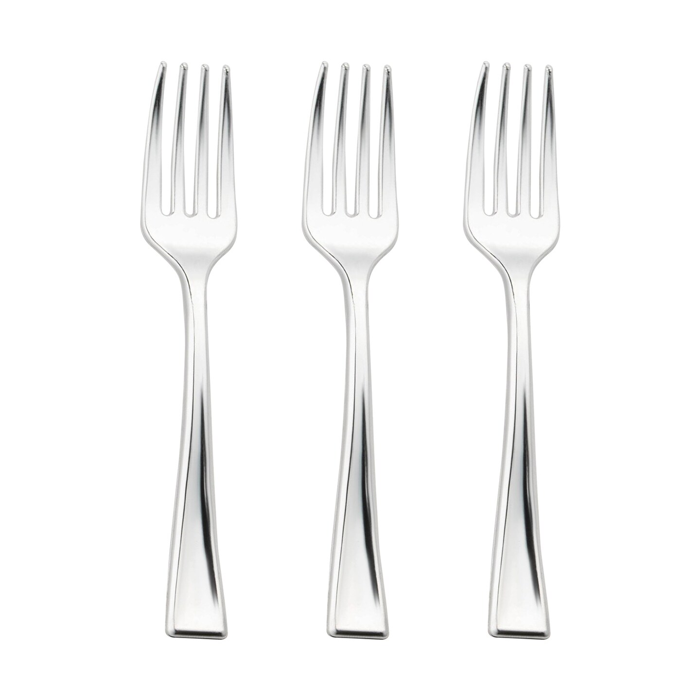 Shiny Metallic Silver Mini Plastic Disposable Tasting Forks (960 Forks)