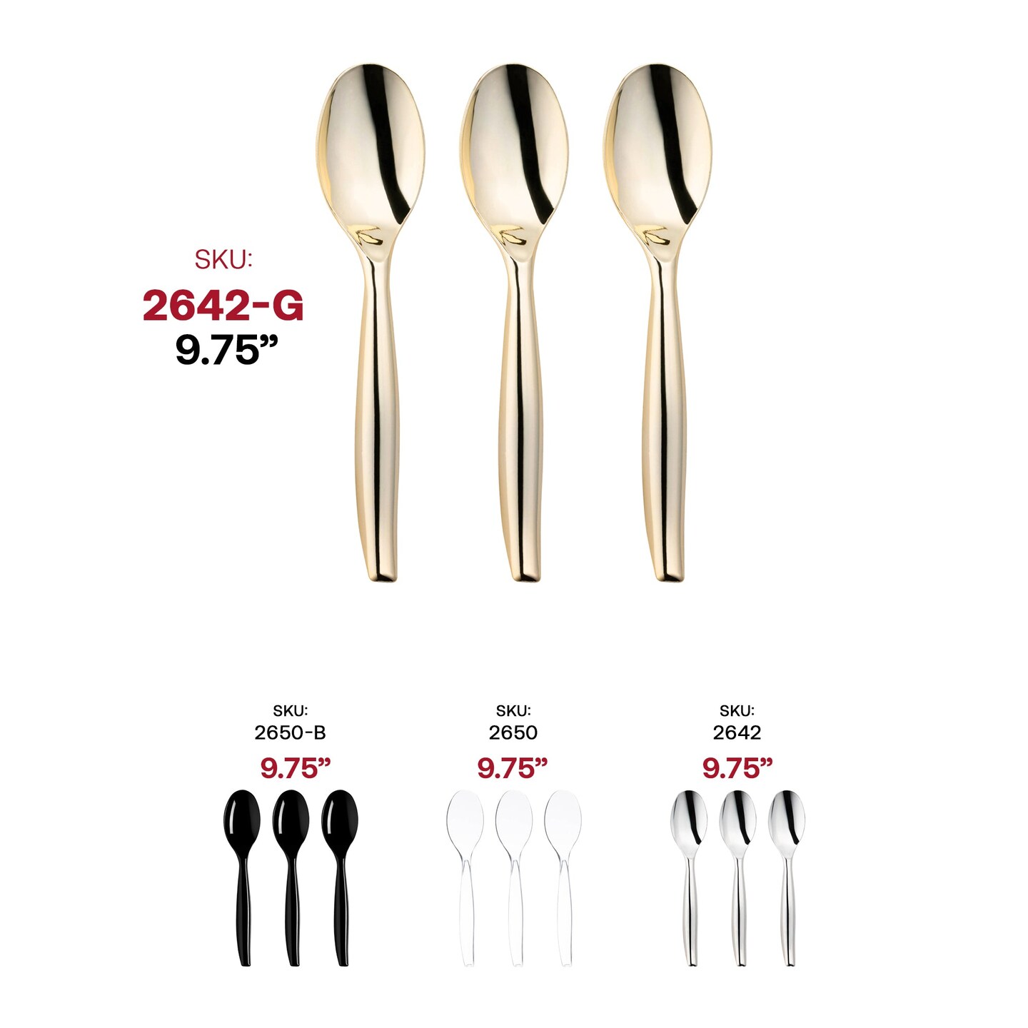 Gold Disposable Plastic Serving Spoons (60 Serving Spoons)