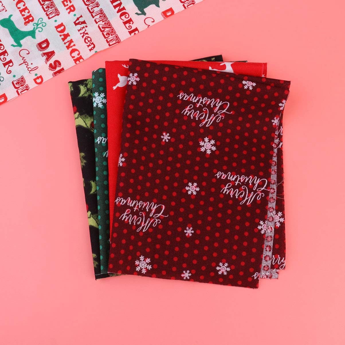 10Pcs Christmas Cotton Fabric Squares Quilting Fabric Patchwork Precut Fabric Scraps for DIY Quilting for Xmas Sewing Crafting(7.8x9.8inch)