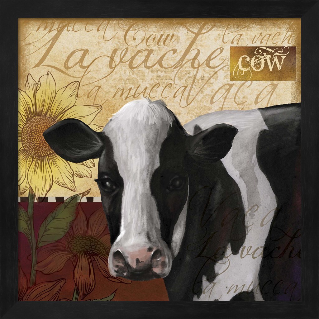 Cow by Fiona Stokes-Gilbert 13&#x22; x 13&#x22; Framed Wall Art