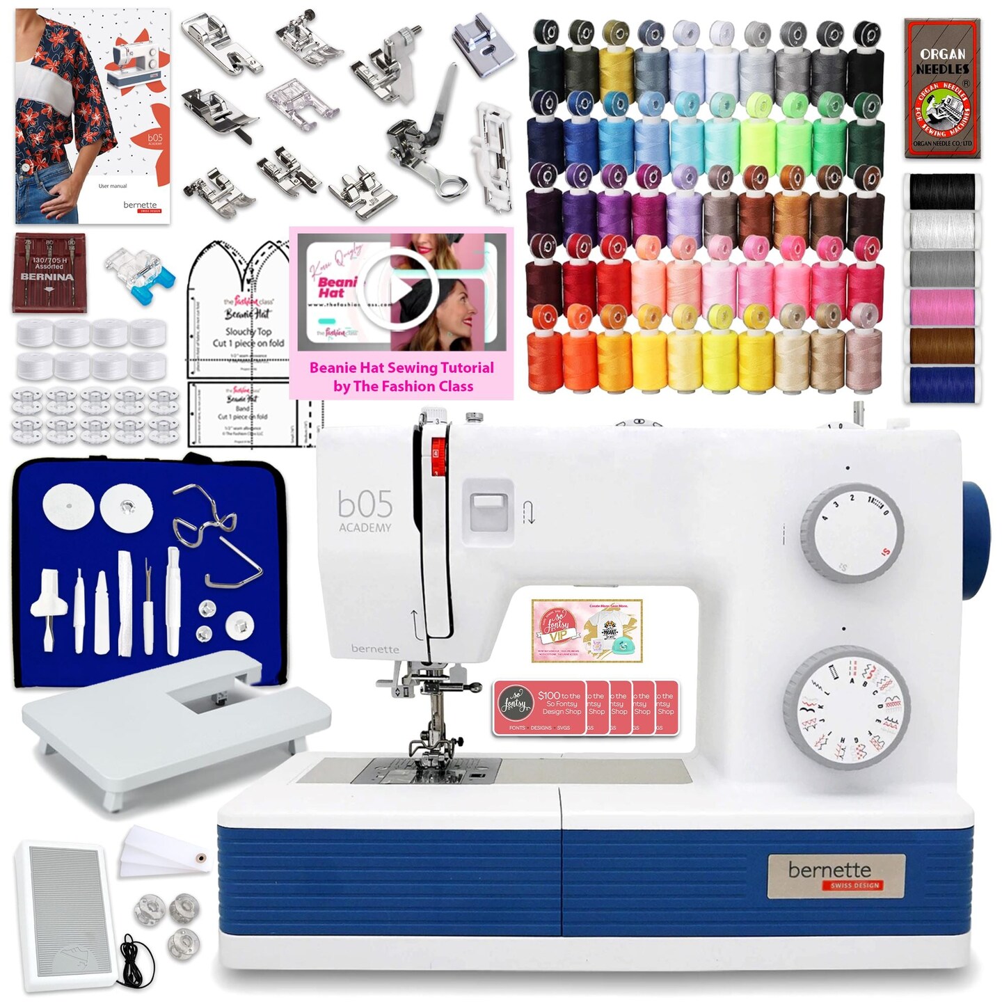 Bernette B05 Academy Sewing Machine Deluxe Bundle by The Fashion Class