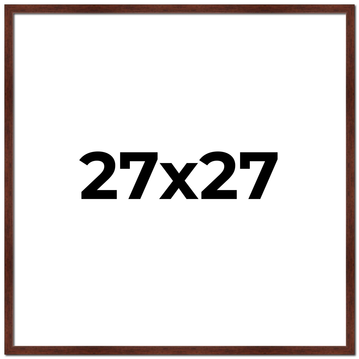 Square Classic Modern Brown Picture Frame - UV Acrylic, Foam Board Backing, Hanging Hardware