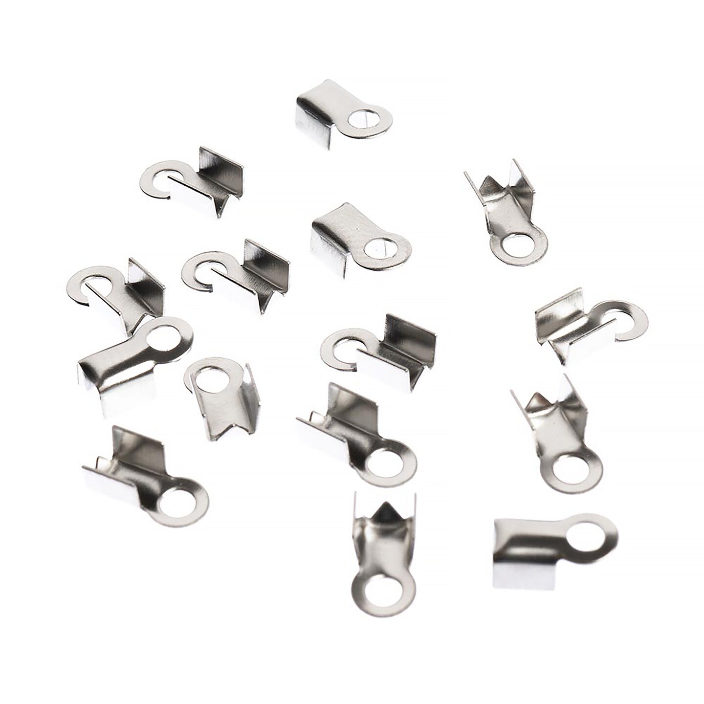 John Bead Stainless Steel Silver Folding End Crimps