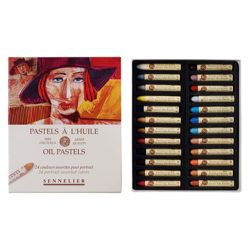 Sennelier Oil Pastels Cardboard Box Set of 24 Standard - Portrait Colors