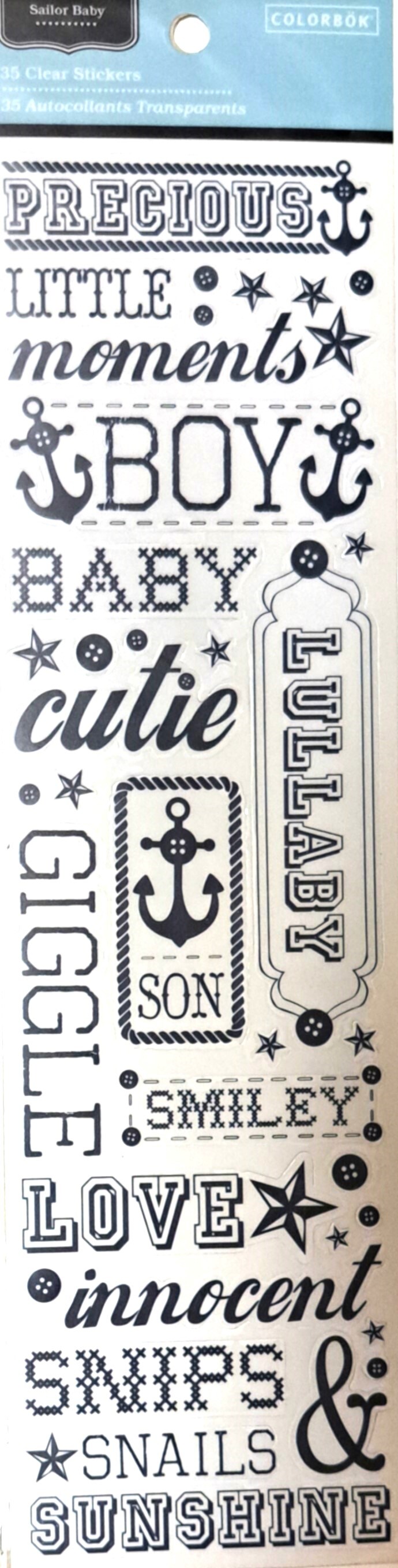 Colorbok Sailor Baby Ransom Clear Word Stickers