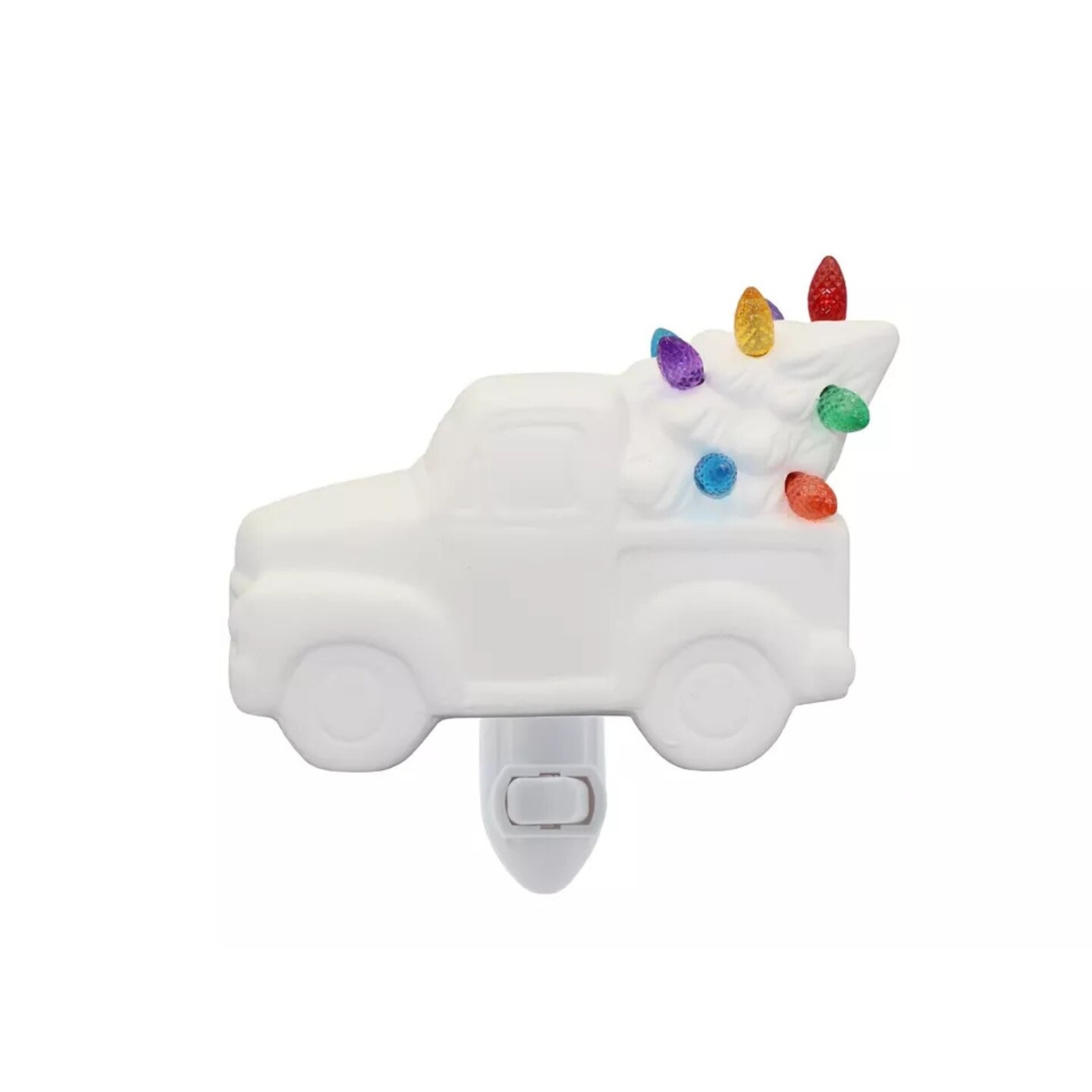 Kitcheniva Ceramic Bisque Truck With Tree Unpainted DIY Night Light