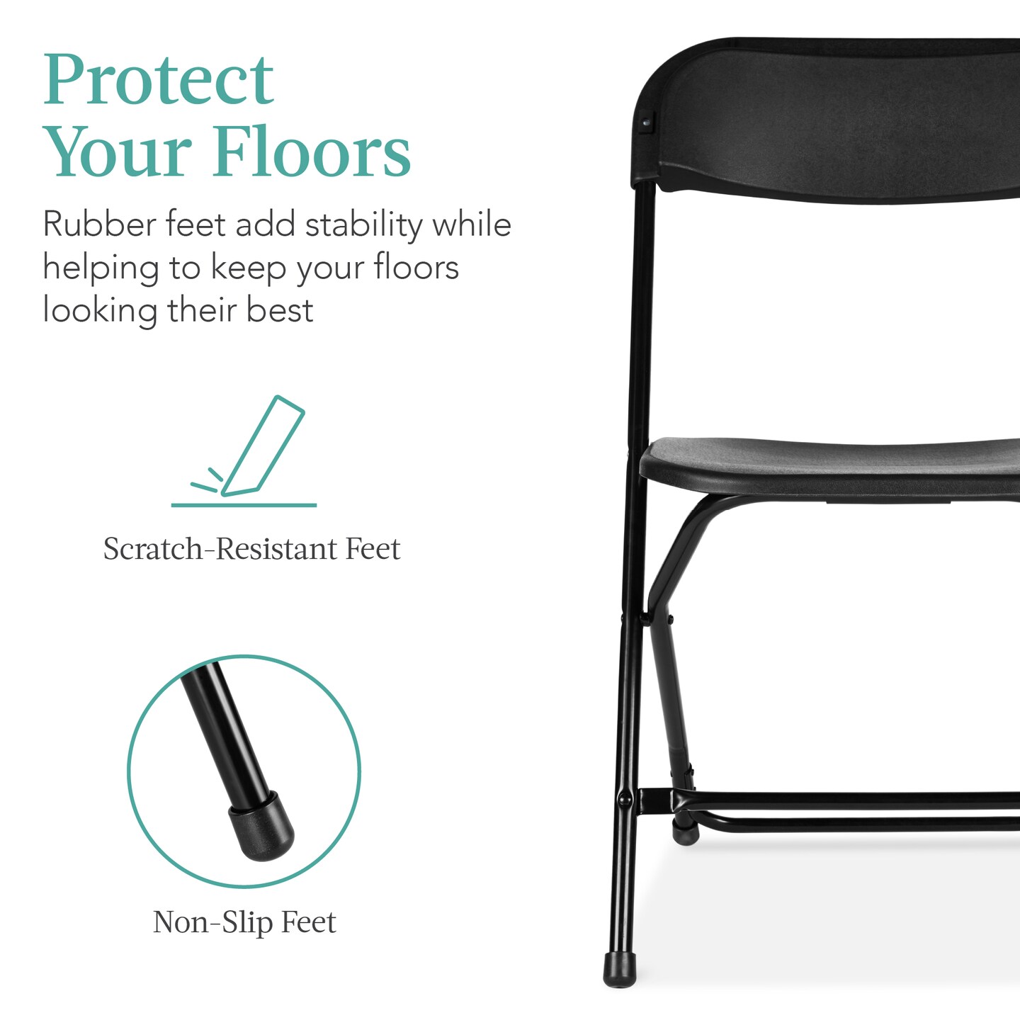 Best Choice Products Set of 10 Folding Stacking Plastic Chairs w/ Non-Slip Feet, 350lb Capacity