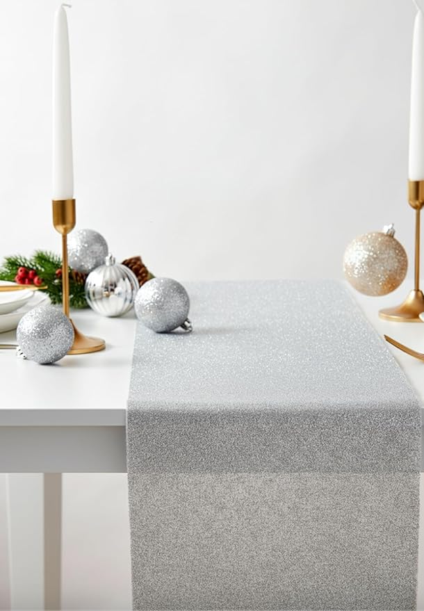 Sparkling Glitter Felt Table Runner | Sparkle Christmas Table Runner | Various Colors