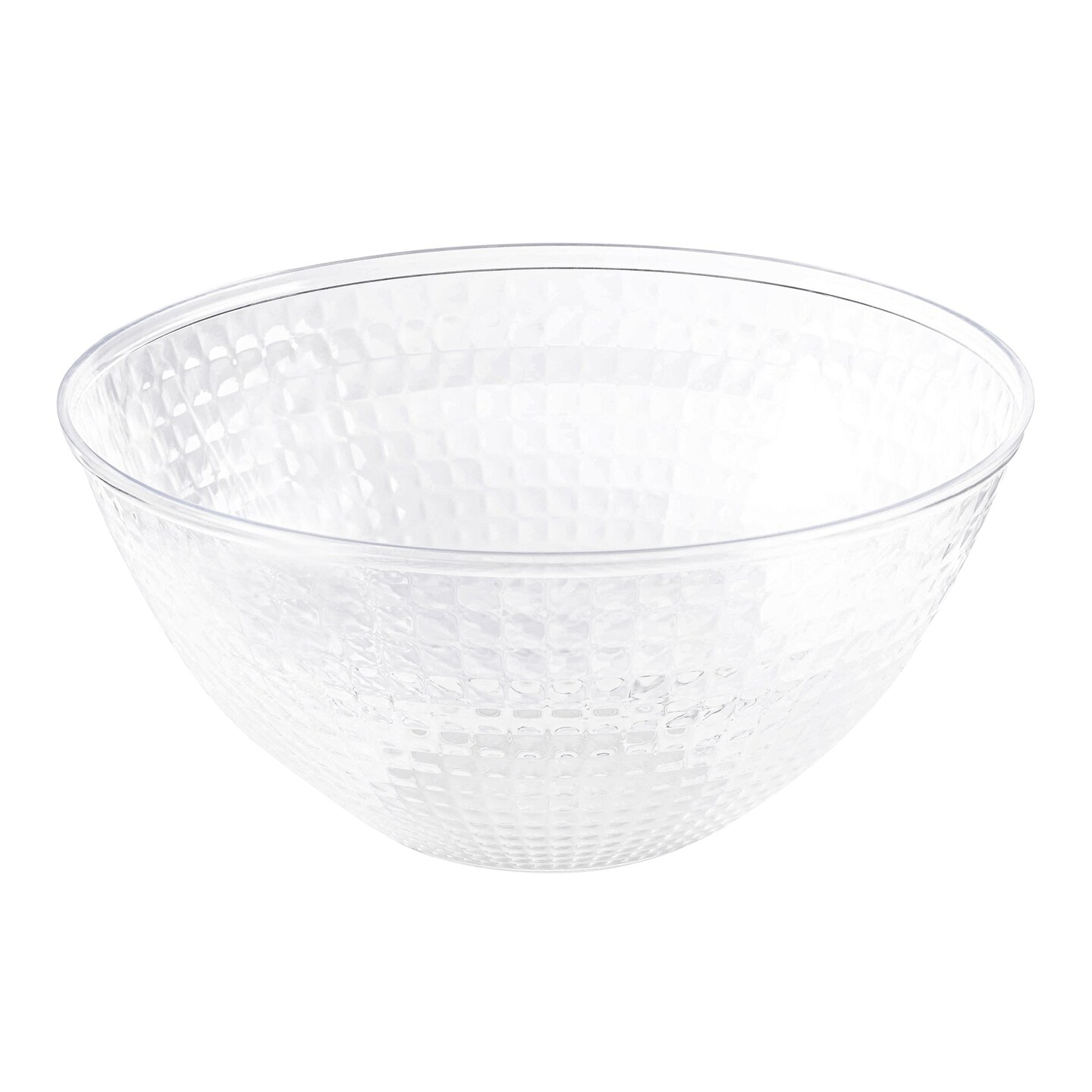 Clear Diamond Design Round Disposable Plastic Bowls - 96 oz. (24 Bowls)