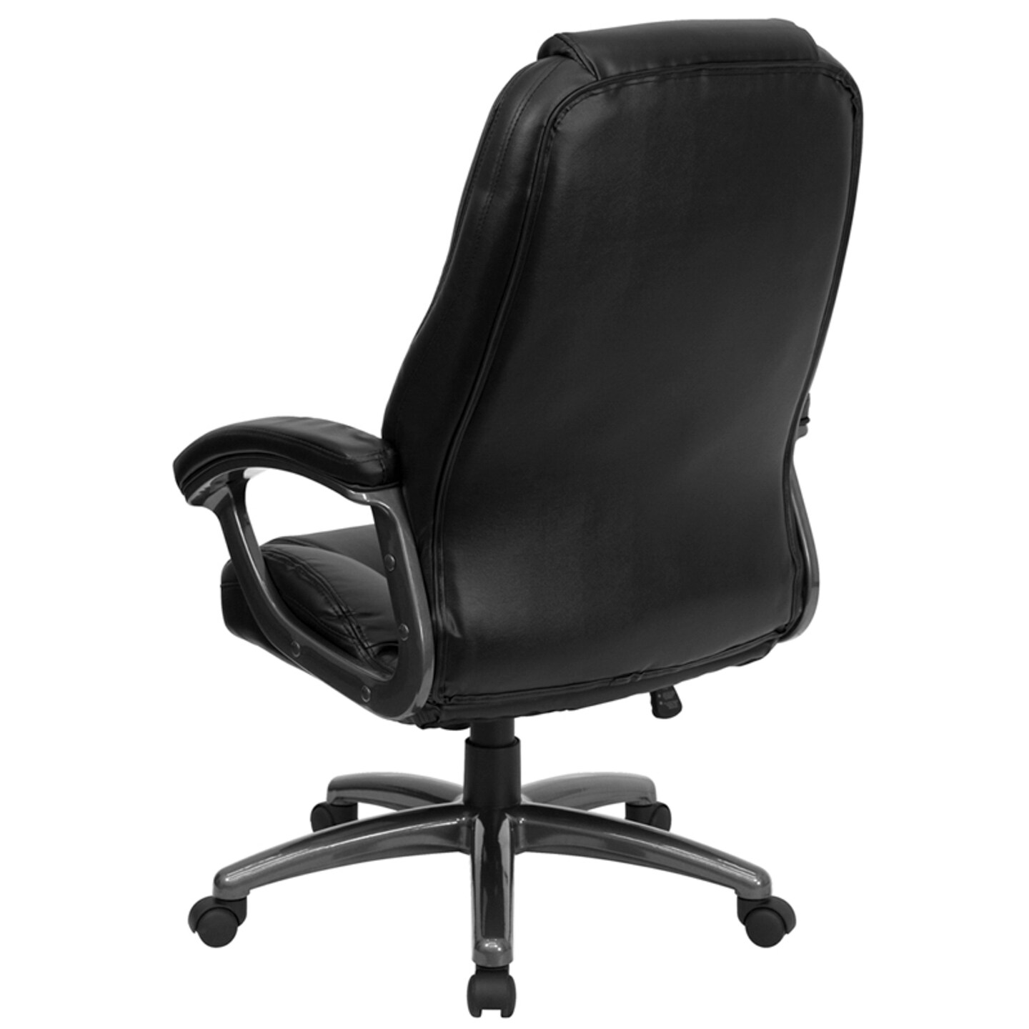 Emma and Oliver High Back Leather Executive Swivel Ergonomic Office Chair with Deep Curved Lumbar and Arms