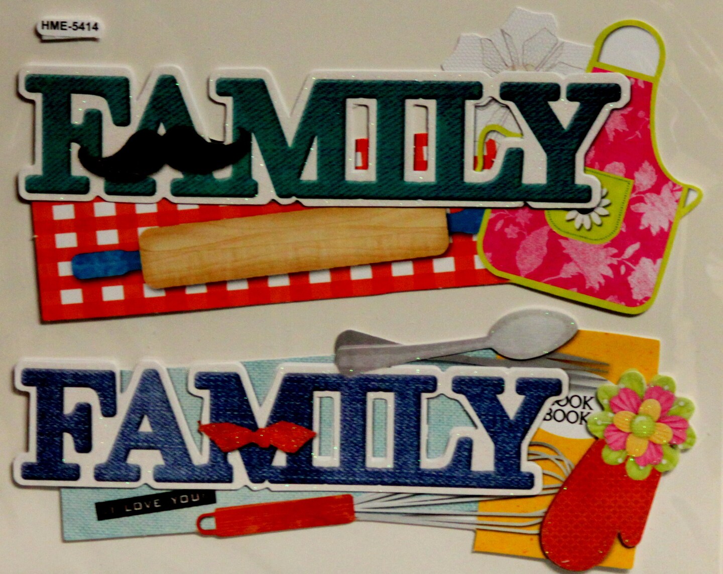 Designer Family Dimensional Title Stickers