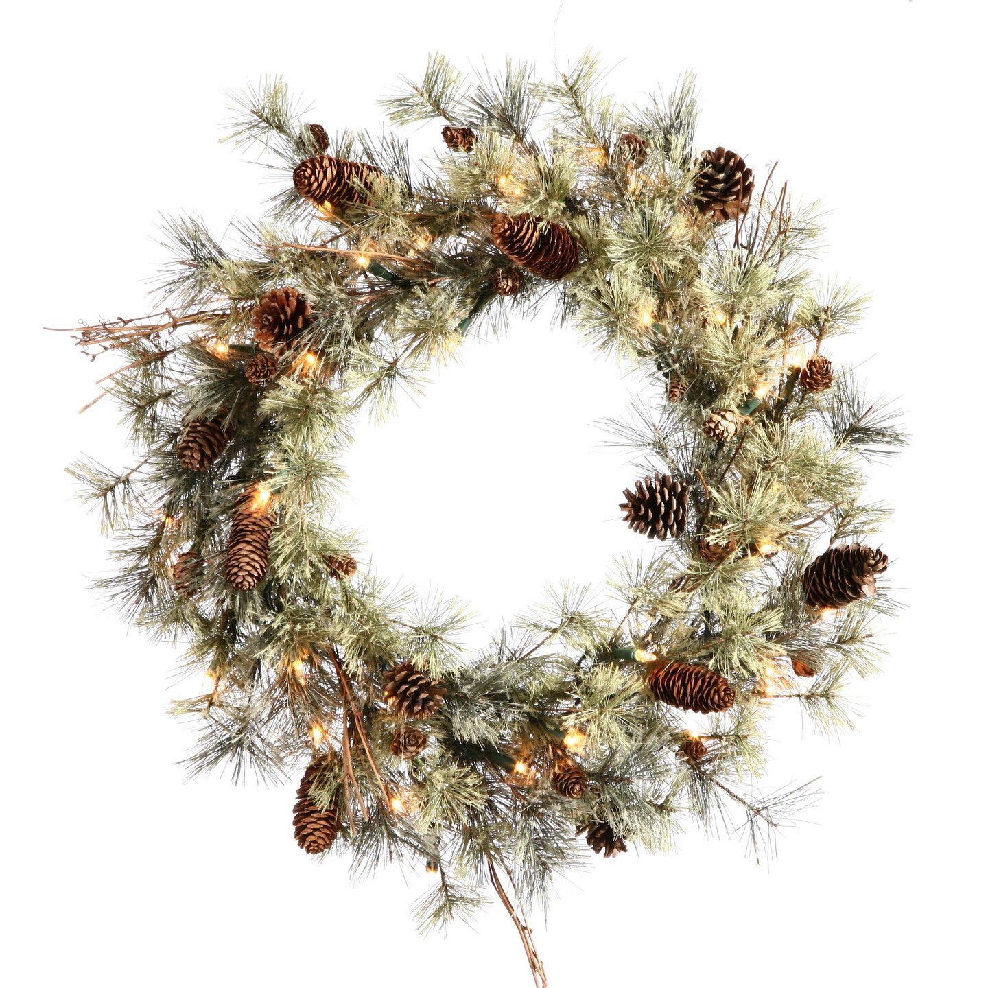 Vickerman 24" Dakota Pine Wreath Dural LED 35WmWht - B165525LED
