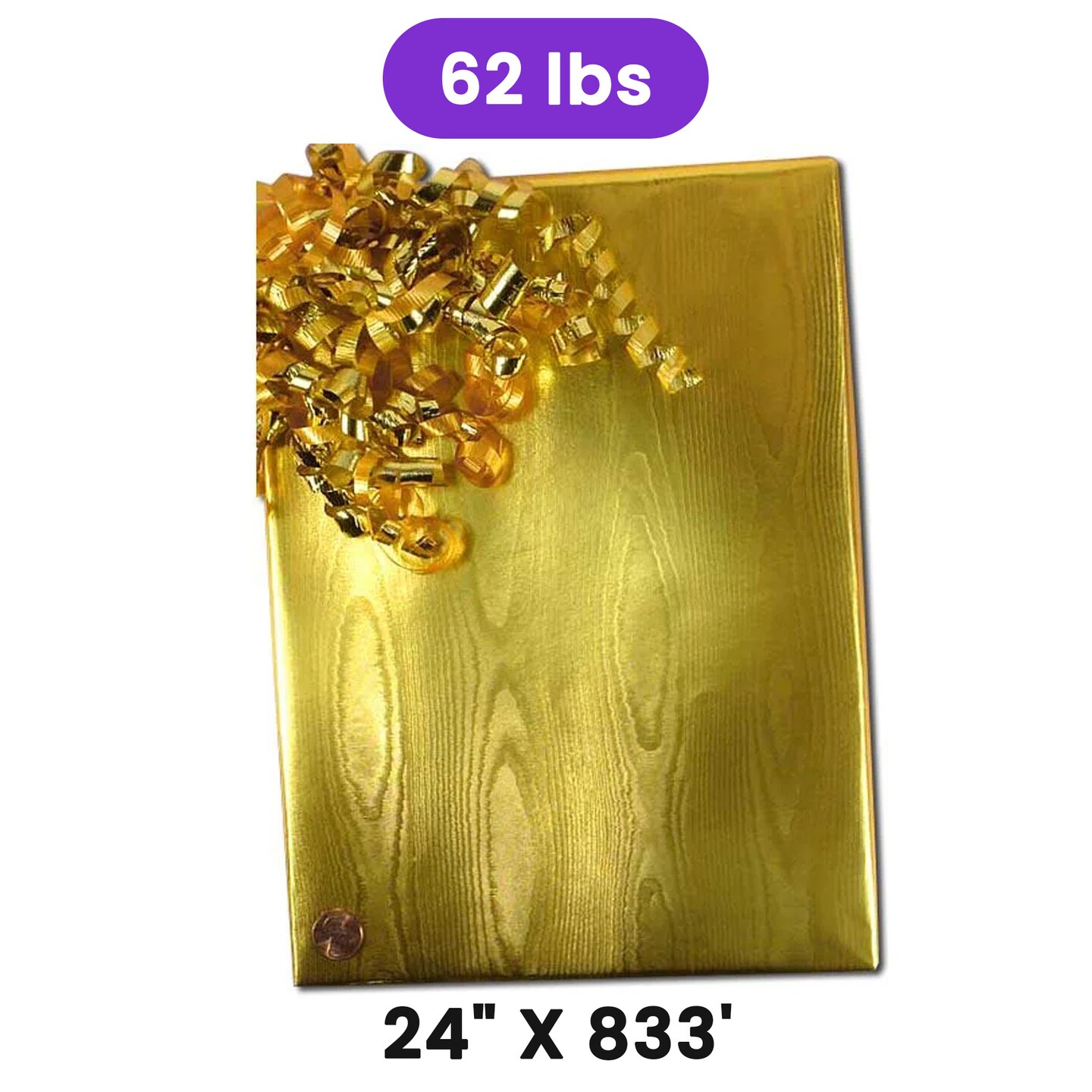 Gold Watercolor Embossed Metallic Wrapping Paper 24&#x22; x 833&#x22; Jumbo Roll