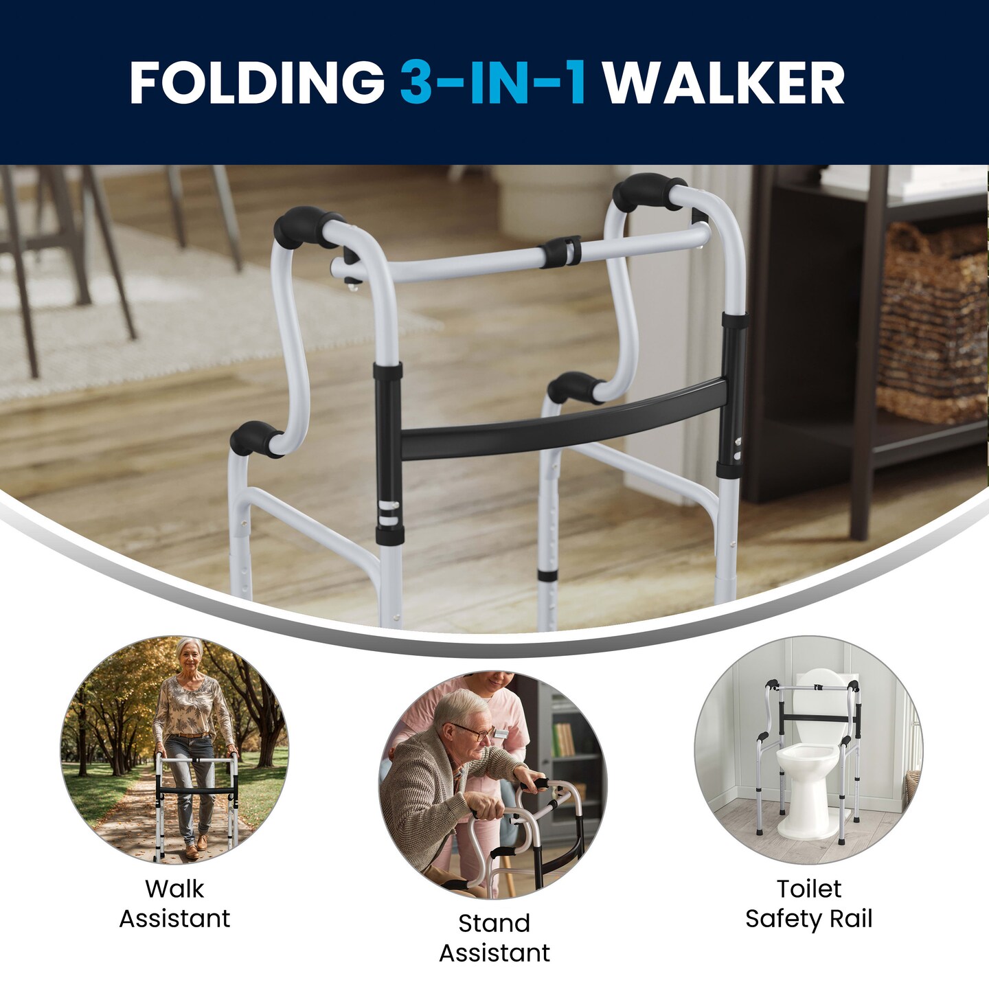 Emma and Oliver Ramsey Bi-Level Foldable Walker with Height