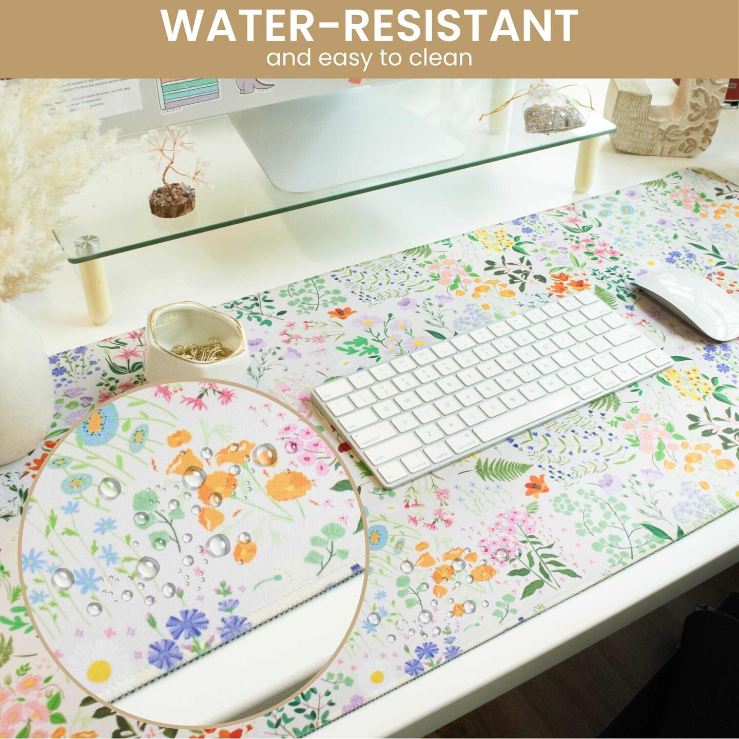 bloom daily planners Large Desk Mat, Garden Party