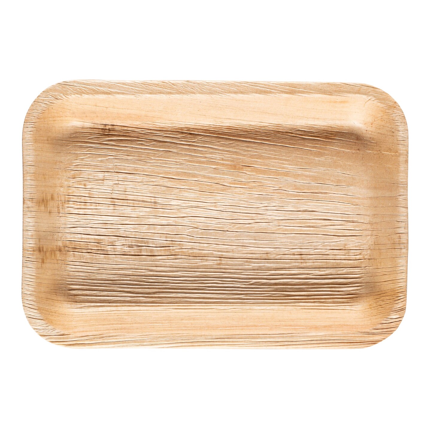 Rectangular Natural Palm Leaf Eco-Friendly Disposable Trays - 11&#x22; x 7&#x22; (100 Trays)