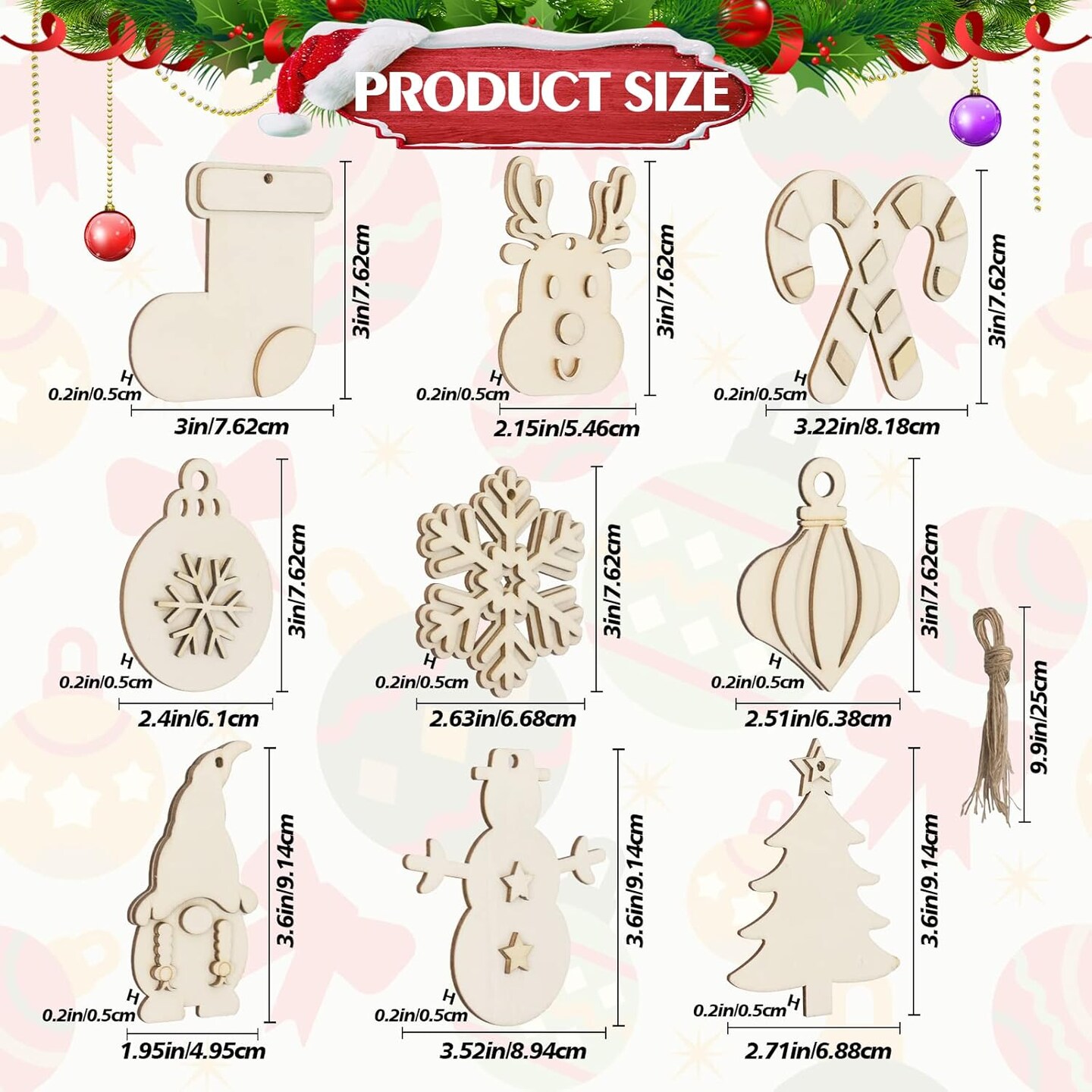 Christmas Ornament Crafts for Kids - Make Your Own Ornament Kit with Christmas Wooden Crafts with Piant Set, Gem Stickers, Poms and Bells, Ornament Making Kit for Kids Holiday Xmas Favors