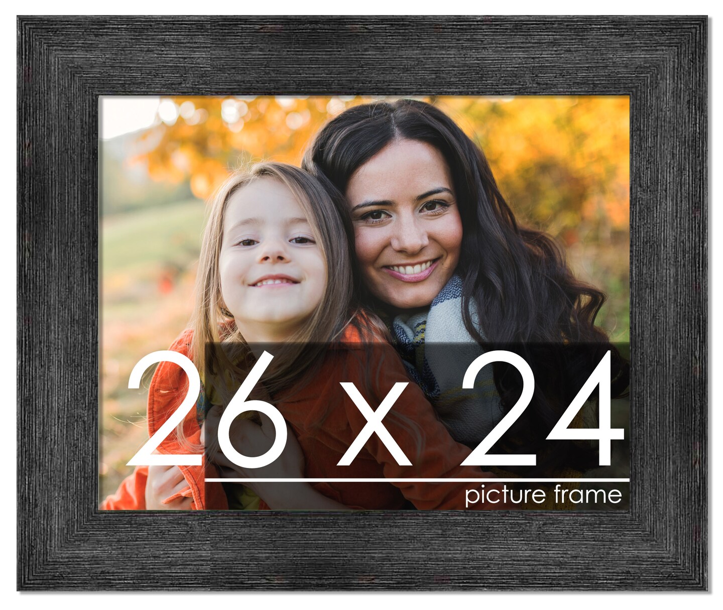 Photo Size Contemporary Black Frame - UV Acrylic, Foam Board Backing, Hanging Hardware