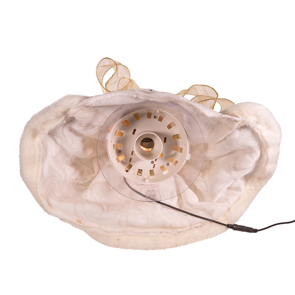 Kurt Adler 16-Inch Fiber Optic LED Gold and White Angel Tree Topper