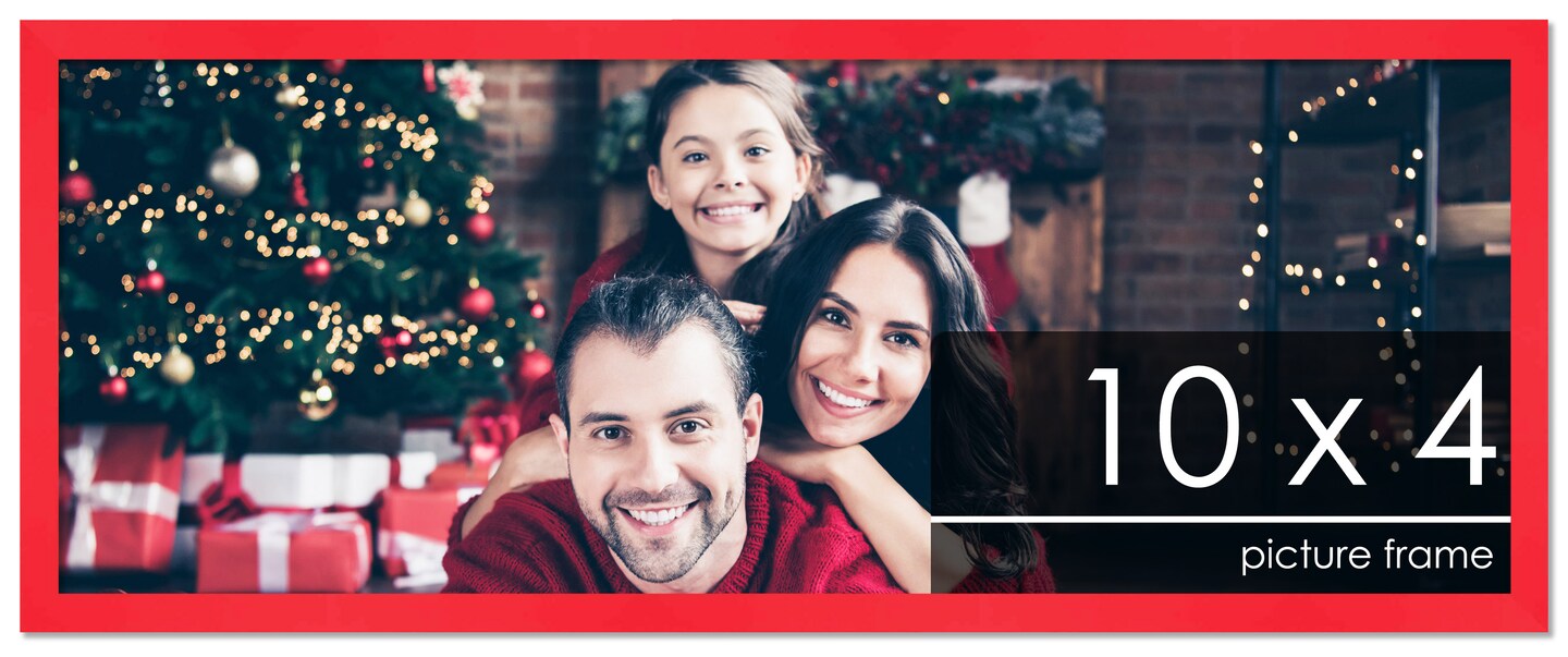 Panoramic Classic Modern Red Picture Frame - UV Acrylic, Foam Board Backing, Hanging Hardware