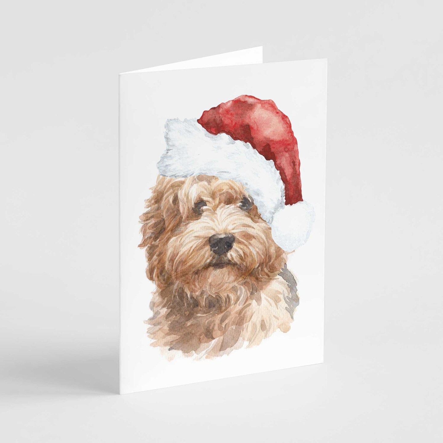 Labradoodle Christmas Card - 24-Pack Holiday Greeting Cards Featuring Adorable Doodle Dog in Santa Hat, Perfect for Dog Lovers to Share Merry Christmas &#x26; Happy Holiday Wishes, Blank Inside for Personal Messages - Cute and Festive Stationery Set
