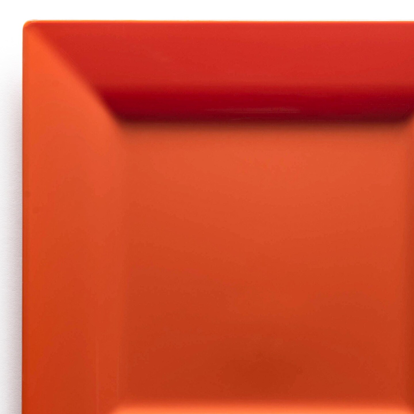 Burnt Orange Square Plastic Dinner Plates - 9.5&#x22; (120 Plates)