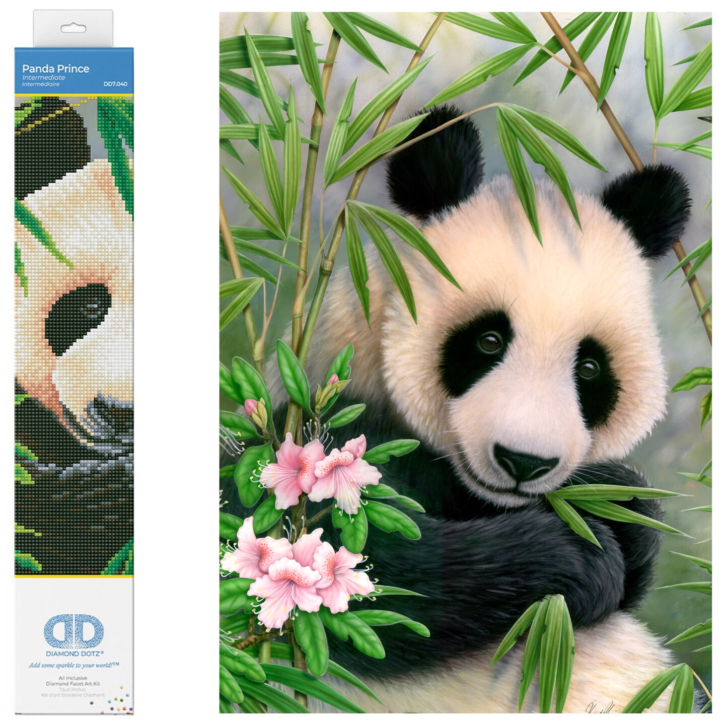 Diamond Dotz Panda Prince Diamond Painting Kits for Adults - Diamond Art Kits a Relaxing Creative Craft Kit with Dotz Gems 15.7x11.8