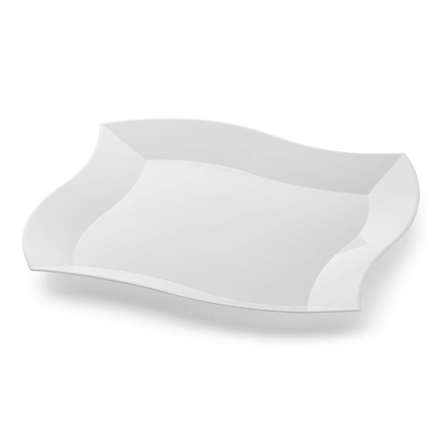 White Wave Plastic Dinner Plates - 10&#x22; (120 Plates)