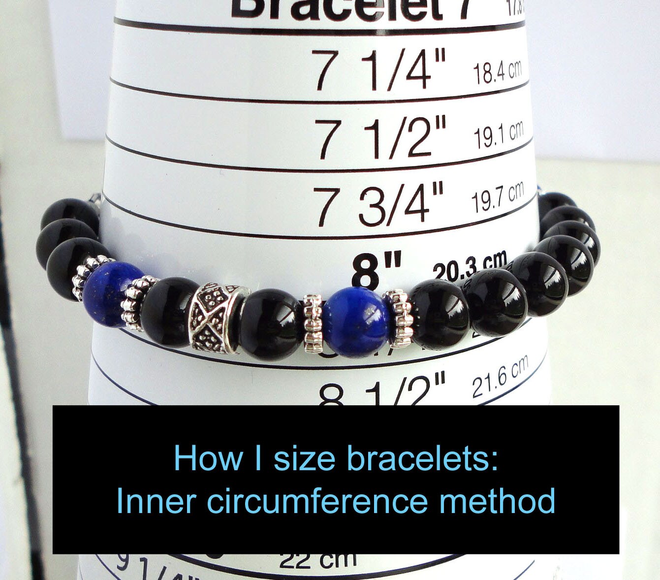 Handmade Blue Striped Agate Men's Bracelet – Stainless Steel, Customizable Size