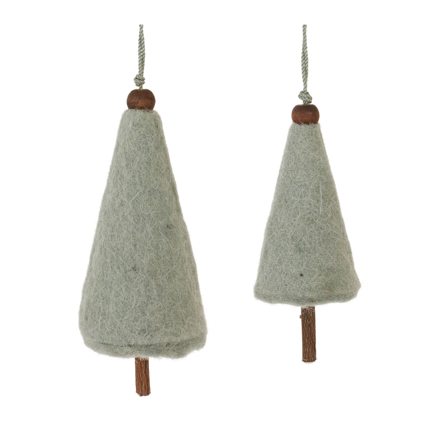 Melrose Pine Tree Christmas Ornaments - 6.75" - Green and Brown - 8ct