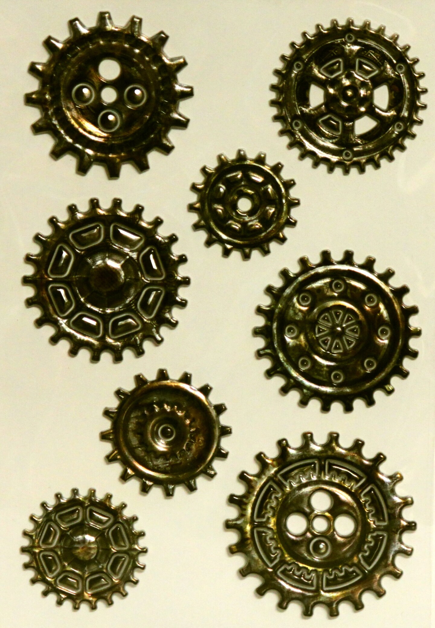 Designer Vintage Steampunk Gears Dimensional Puffy Stickers