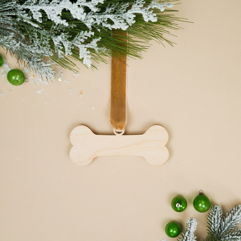 Dog Bone Christmas Ornament, From 4"- 8", Wood Craft | Woodpeckers