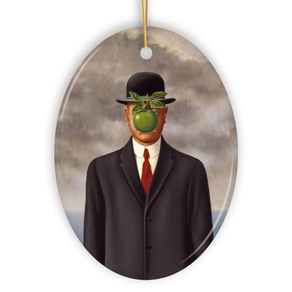 Ren&#xE9; Magritte The Son of Man Ornament, Vintage Surrealism Painting Christmas Decor
