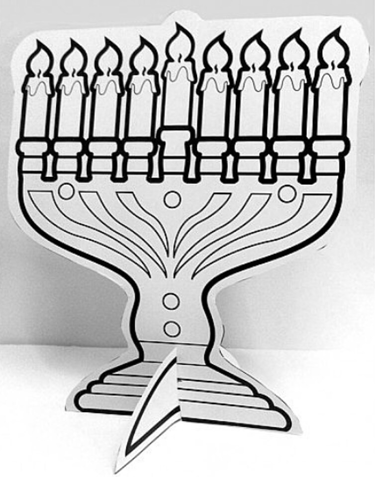 3D Standing Menorah Craft Kit, 7" x 8", 36 Pieces – Chanukah Classroom & Kids Hanukkah Activity