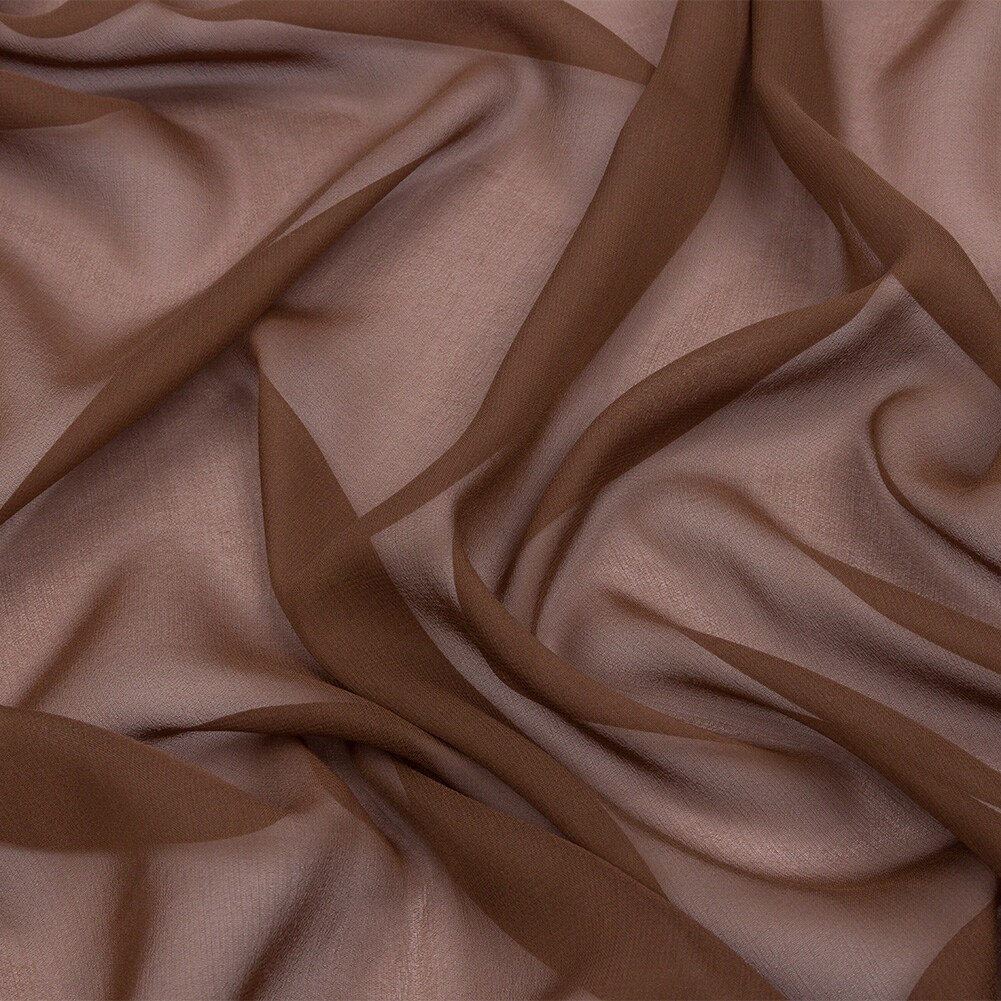 1 Yard Smooth Cappuccino Premium Silk Chiffon Fabric Perfect for Elegant Couture Creations 54 Inch Width