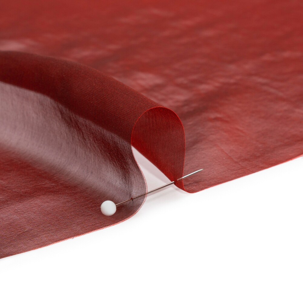 1 Yard Red Black Iridescent Silk Voile Chiffon Like Draping Fabric, 54 Inches Wide