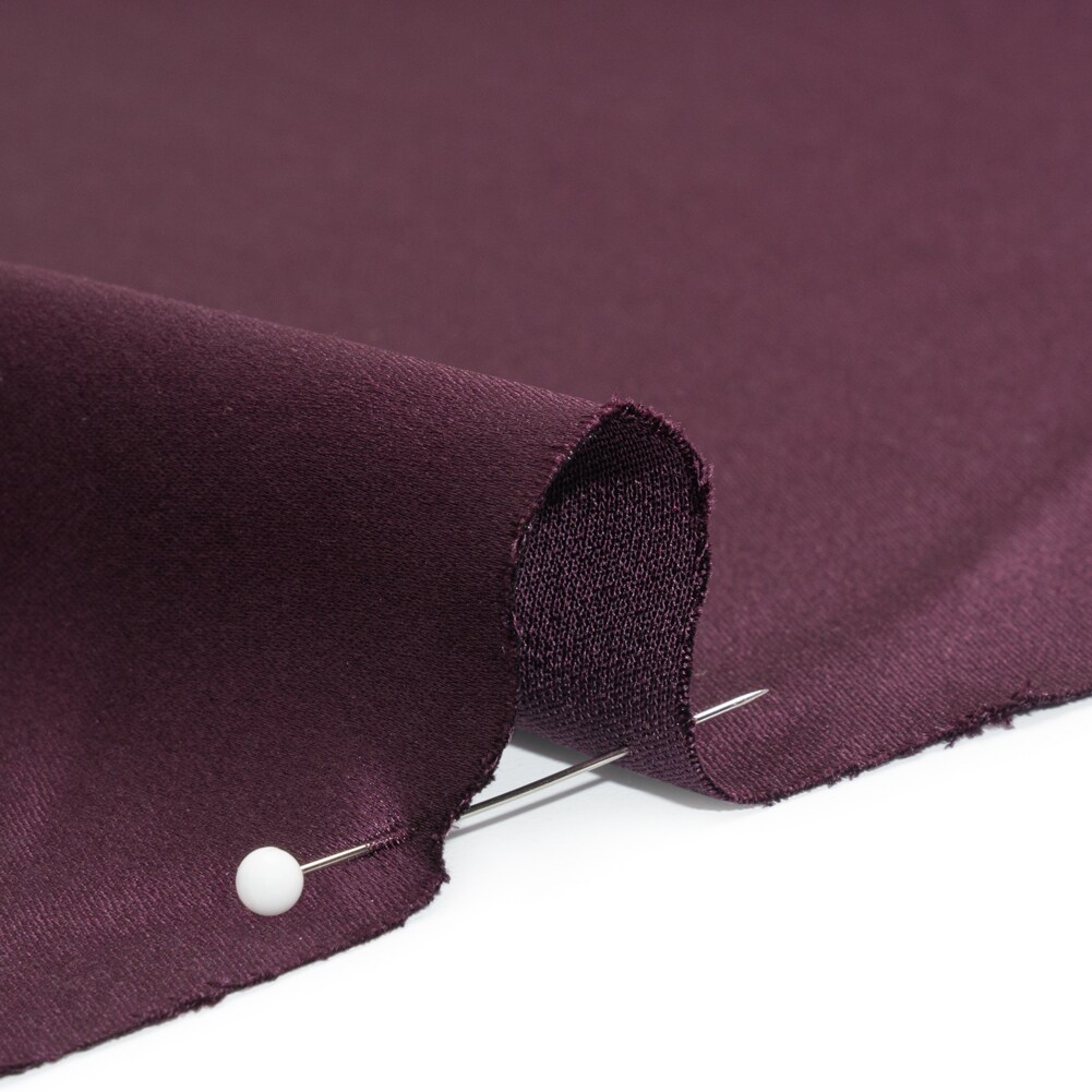 1 Yard Eggplant Silk Crepe Back Satin Elegant Soft Solid Designer Fabric 44 inch Width