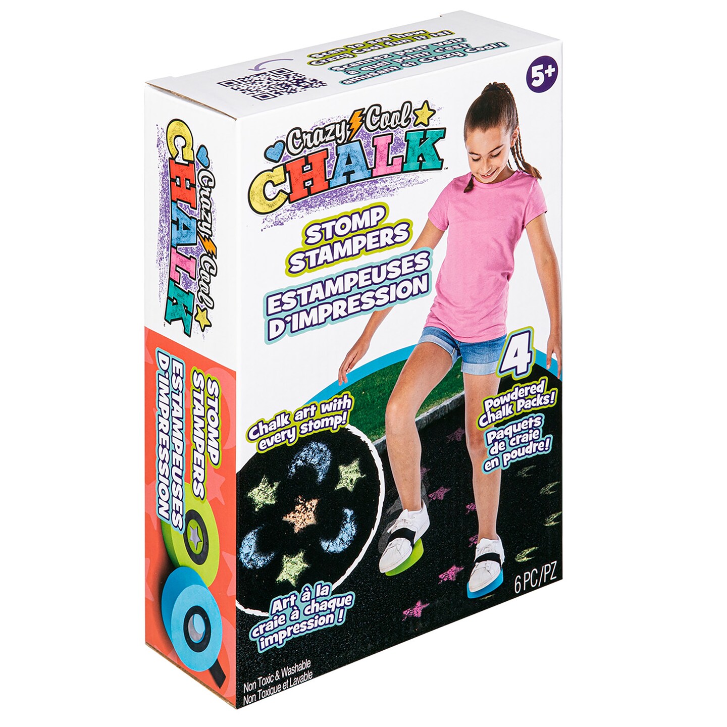 Alex: Crazy Cool Chalk - Stomp Stampers - Create Star & Moon Prints, 4 Color Chalk Packs & 2 Refillable Hand/Feet Stompers, Sidewalk Art, Kids Ages 5+