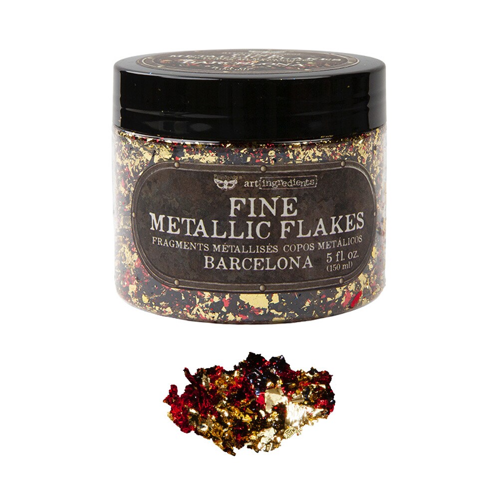 Art Ingredients - Metallic Flakes - Barcelona - 1 jar, total weight 30g including container