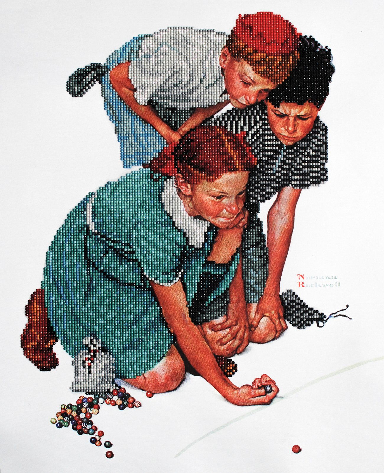 Diamond Dotz Kits - Norman Rockwell Marbles Champion Diamond Painting Artwork Kit Diamond Painting Kits, Diamond Art Kits for Adults, Gem Art, Diamond Art, Diamond Dotz Kits